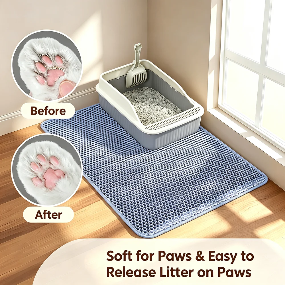 Double Layer Cat Litter Trapper Mat – Waterproof & Urine Proof - Imagen 5