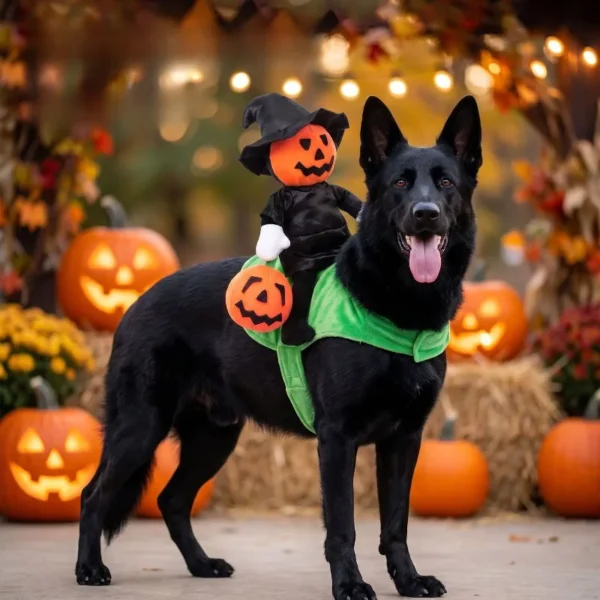 S37f84297d60a4b389c3c4feb719a224ct.webp Halloween Pumpkin Knight Pet Costume 3D Riding Horse Design Dog Cat Outfit