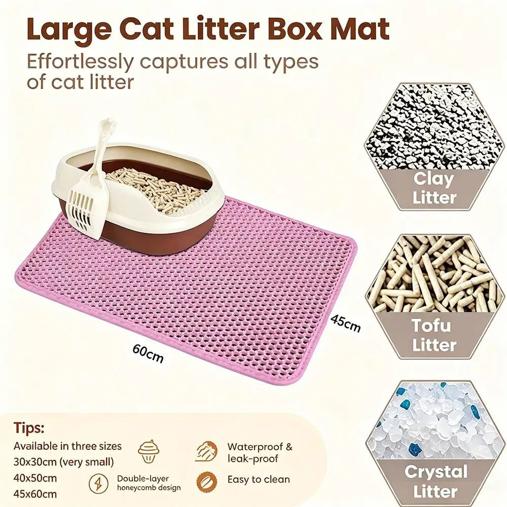 Double Layer Cat Litter Trapper Mat – Waterproof & Urine Proof - Imagen 2
