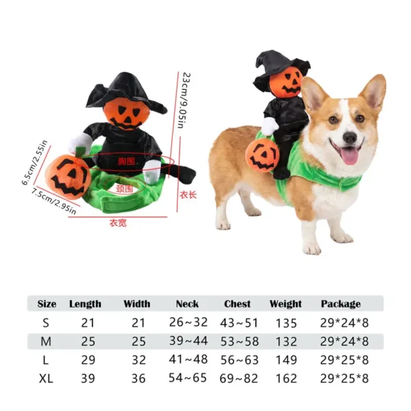 S7318516369a7423ab91ca3a76f9c29da1.webp Halloween Pumpkin Knight Pet Costume 3D Riding Horse Design Dog Cat Outfit
