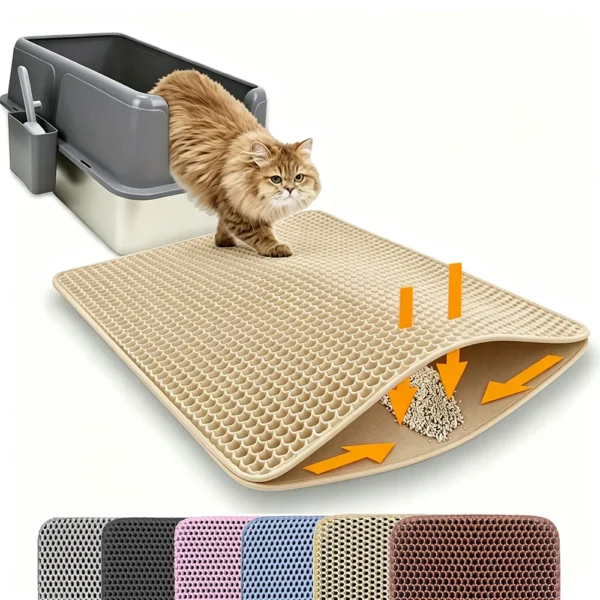 S73c7d682bb694647ba56a5f51a89fc8bC-2.webp Double Layer Cat Litter Trapper Mat – Waterproof & Urine Proof